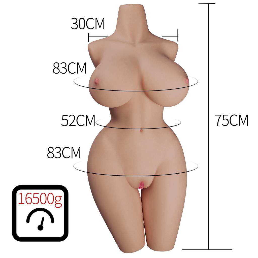 Sex Doll Male Masturbator with Realistic Boobs Vagina and Anal, 3 in 1 Torso Masturbator Love Doll Pocket Pussy Ass Male Sex Toy