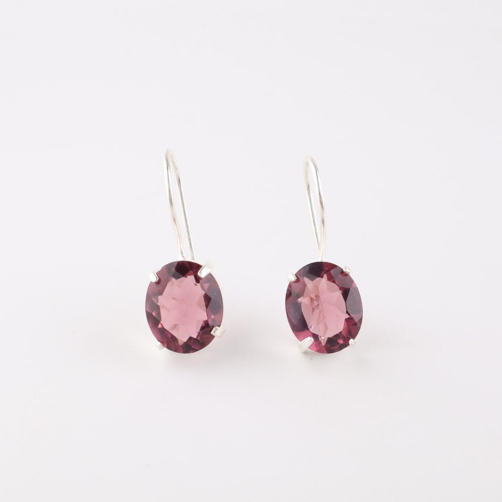 Rhodolite Gemstone 925 Sterling Silver Jewelry Earrings 1.05" For Birthday Gift EE-173-8