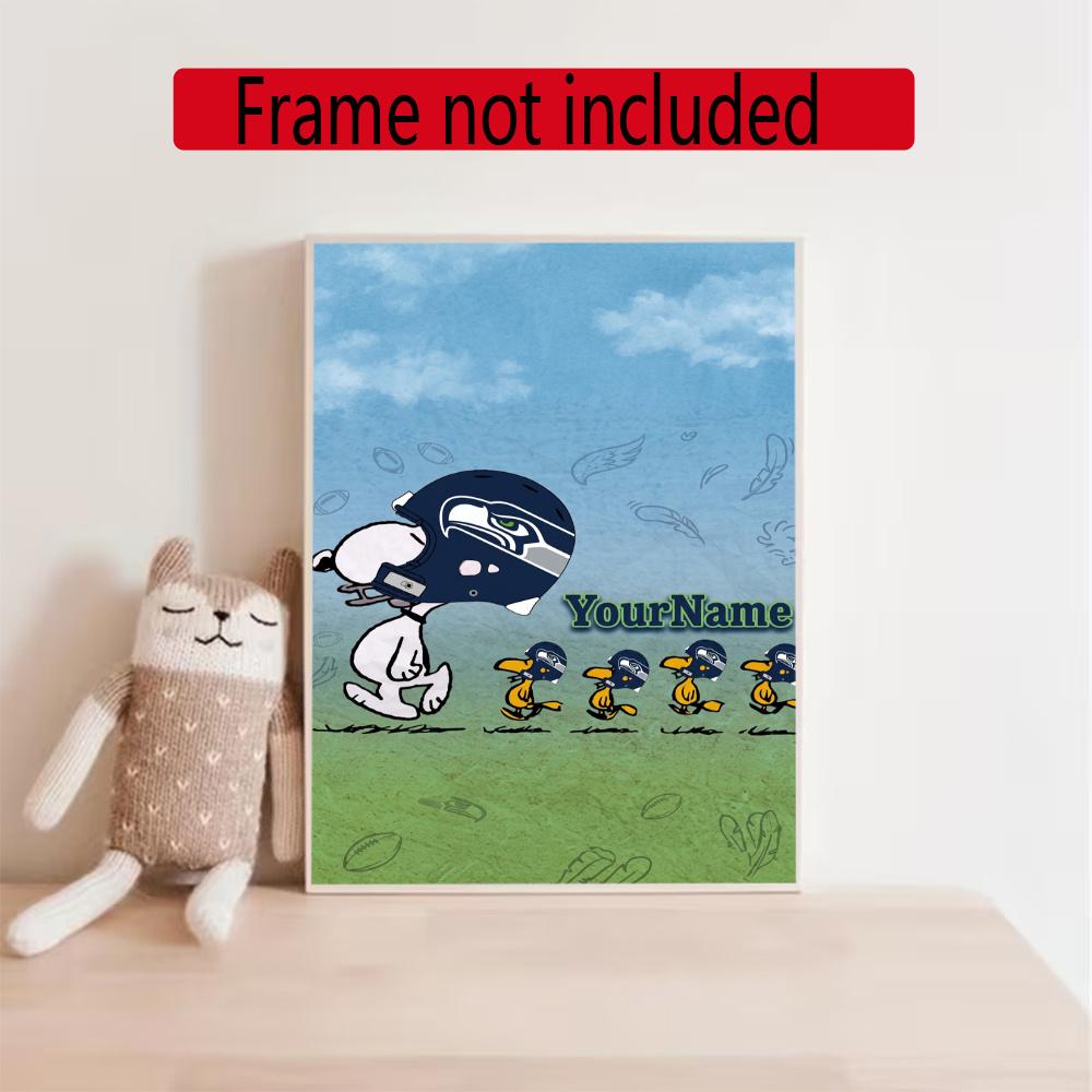 Seattle Seahawks Personalized Name Round Diamond Painting Kit Diamond Embroidery Painting Rhinestones Mosaic Frameless Handwork Decoration Arts