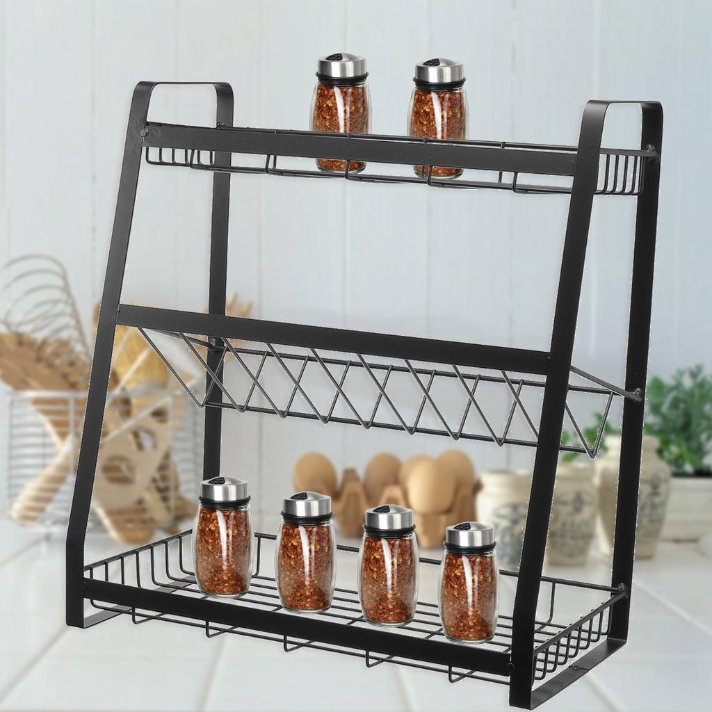 3 Tier Kitchen Spice Rack Bathroom Storage Organizer Bottle Stand Shelf Holder