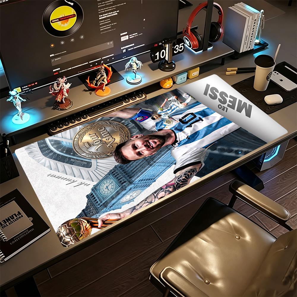 Football Messi Personalized Name Mouse Pad Office Mouse Mats Study Desk Mat Non-Slip Rubber Base Perfect for Office Laptop Gaming Setup