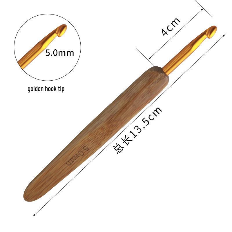 Bamboo Handle Crochet Hook with Metal Head for Dreadlocks & Knitting