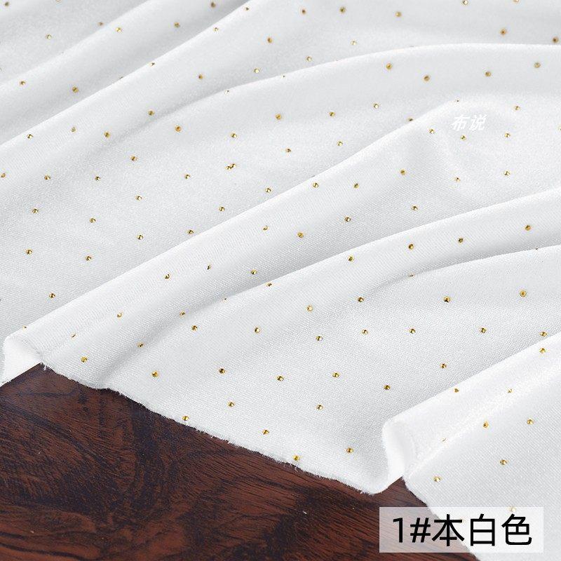Sterrenhemel Glitters Fluweel Stof Per Meter voor Kleding Rok Cheongsam Pak Jurk Broek DIY Naaien Velours Stof Zacht Wit