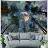 Galaxy Forest Starry Tapestry Bohemian Wall Hanging Decor with Vibrant Milky Way & Tree Silhouette Design Perfect for Bedroom