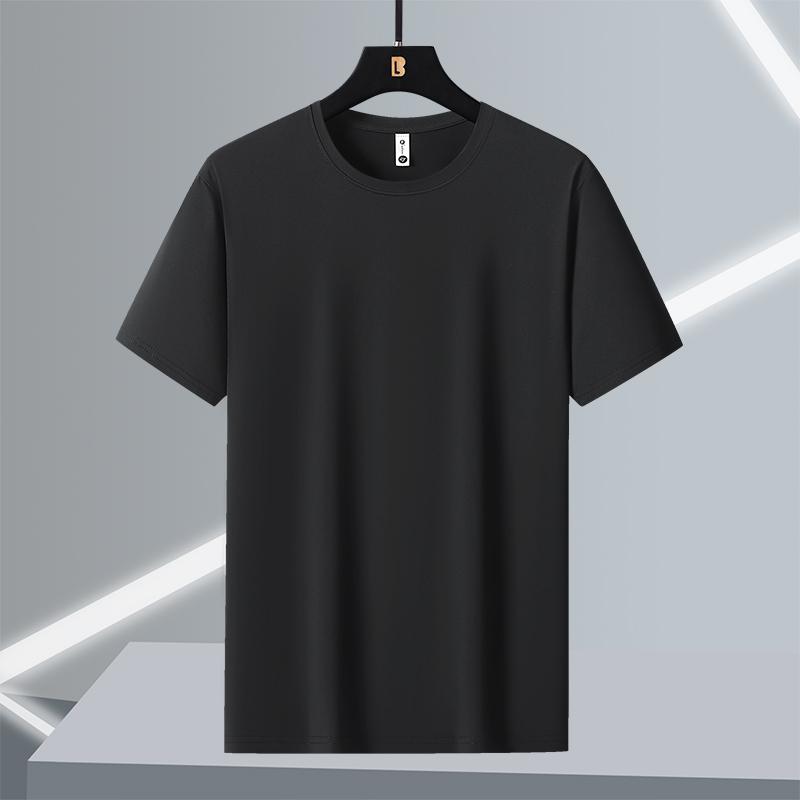 T-shirt Men's Short-sleeved Ice Silk Large Size Round Neck Quick-drying Stretch Short-sleeved T-shirt L-7XL
