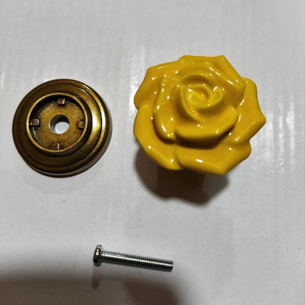 4 Stück Elegante Florale Keramik Schrankknöpfe mit Zinklegierungsschrauben für Möbel Kleiderschrank Kommode Schubladengriffe Verwendung