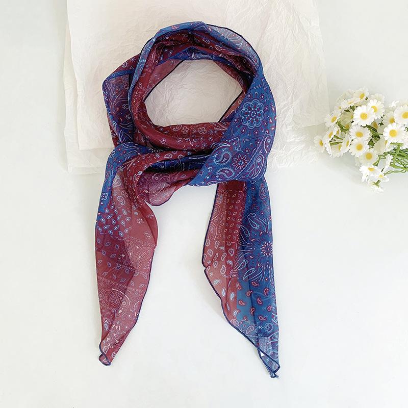 Nischenstilvoller Seiden-Farbblock-Schal - Vielseitiges dünnes Band für Hals oder Taille