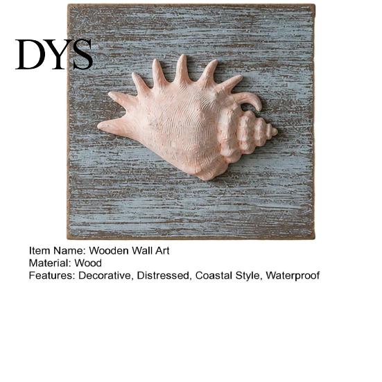 Coastal Wall Decor 3D Conch/Starfish/Shell Wooden Art, Distressed Style Decoration, Mediterranean Ocean Inspired for Bedroom Living Room or