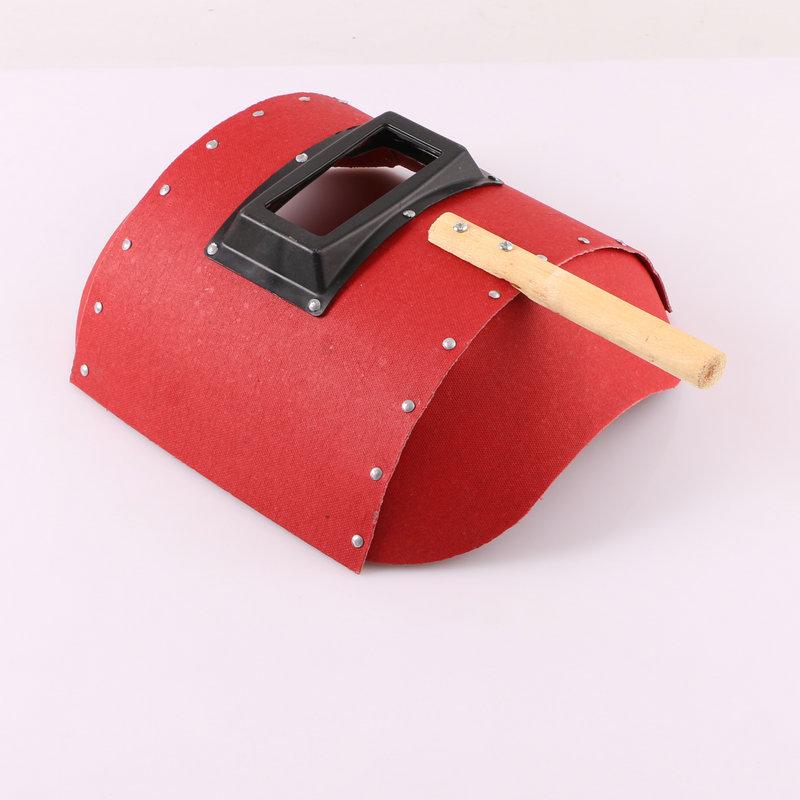 

Handheld Red Steel Welding Mask with Wooden Handle, Waterproof Hood, and Argon Arc Welding Cap for Welder Protection 1.5mm Thick Plastic Frame, 50 per Box