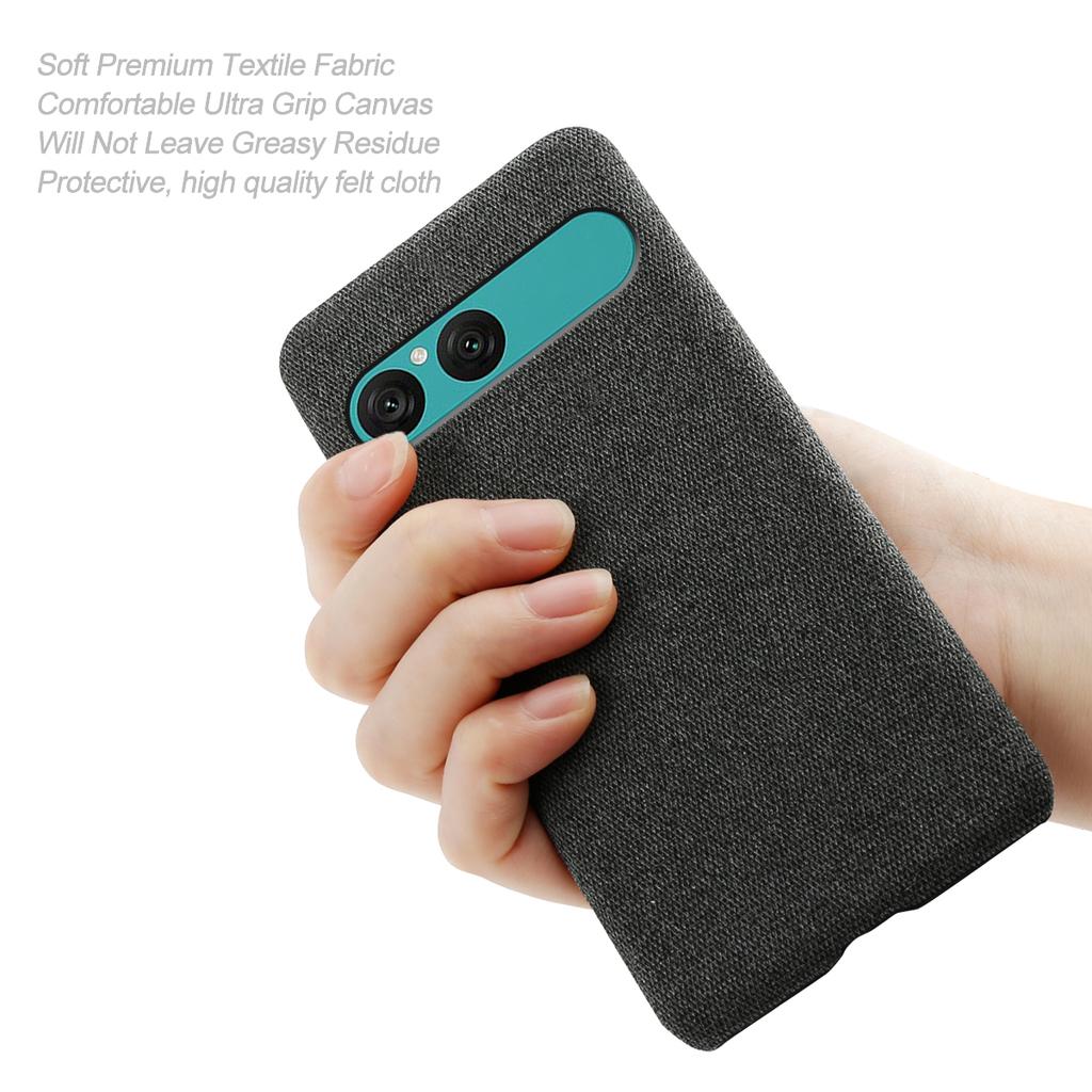 For Sony Xperia 10 VII Phone Case Cloth Texture Anti-Scratch Protective PC Back Cover