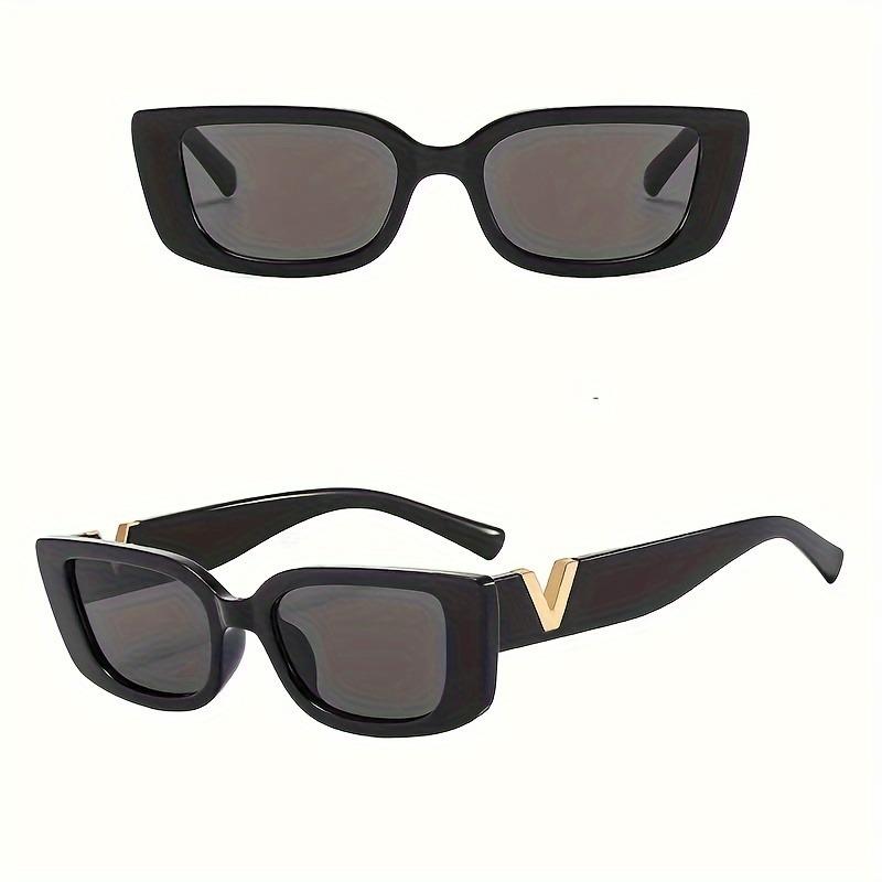 3-piece V-shaped Frame Fashion Glasses Set - Sports PC Frame Black White and Pink Decorative AC Lens with Gold Accents