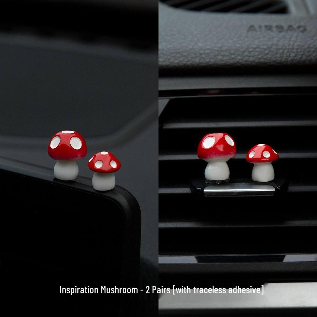 Inspiration Mushroom Car Console Screen Ornaments - High-End Interior Accessories