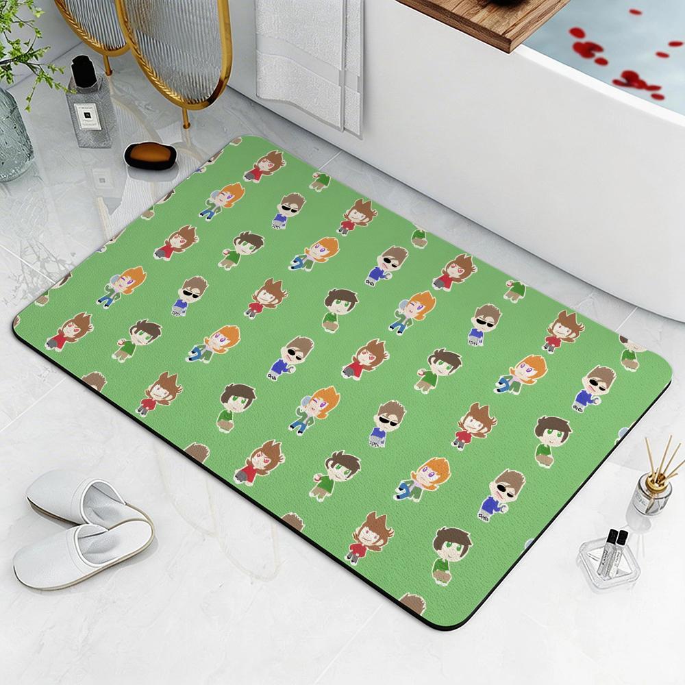 Cartoon E-Eddsworld Floor Mat Eco Diatomite Antibacterial Odor-Resistant Floor Mat & Drain Pad for Kitchen & Bathroom