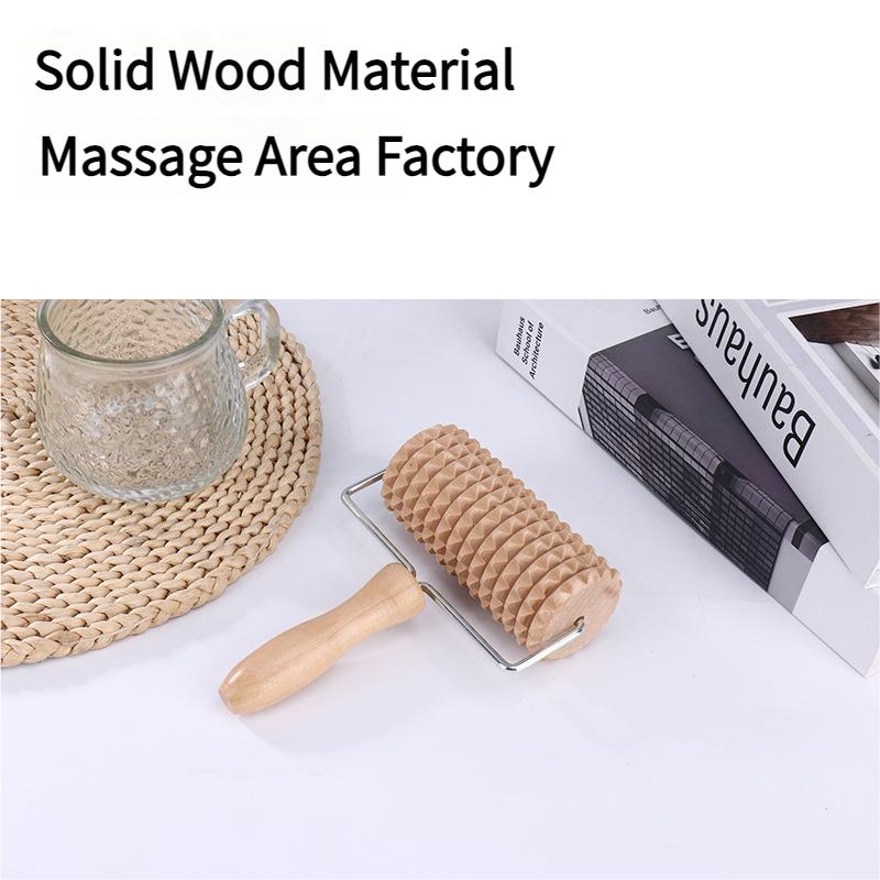 Drewniany ręczny masażer rolkowy do stóp, twarzy, szyi, pleców, ulga, naturalny patyczek do akupresury z ergonomicznym uchwytem, narzędzie do łagodzenia bólu mięśni