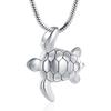 Shajwo Sea Turtle Cremation Urn Necklaces for Ashes Stainless Steel Animal Urn Keepsake Jewelry Pendants for Men Women
