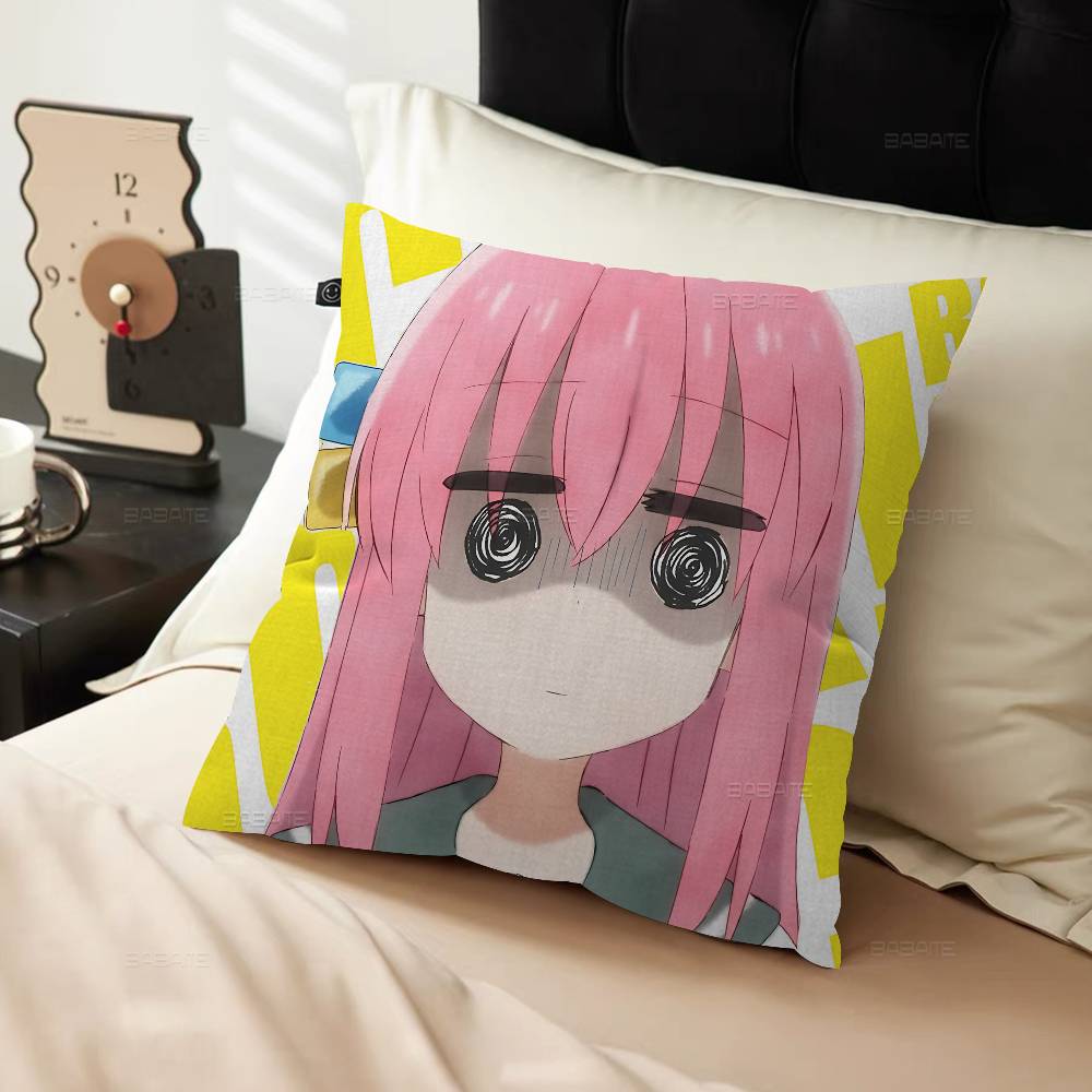Anime BOCCHI THE ROCK Cushion Cover Car Throw Pillow Case For Sofa Car Christmas Gift 40x40cm 45x45cm