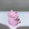 Super Cute Pink Chubby Cat Statue Ornament, Lucky Cat Statue, Perfect Gift for Cat Lovers, Car Ornament, Home Decoration