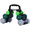 Dumbbells Set with Storage Rack, 2 x 1kg, 2 x 3kg, 2 x 5kg, Green
