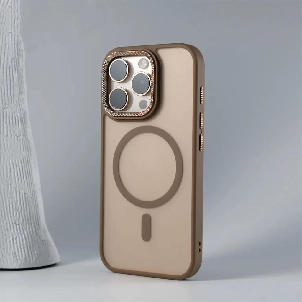 Applicable To IPhone17 Skin Sensitive Magnetic Suction Mobile Phone Case Metal Pattern Lens Apple 16 ProMax Anti Fall 15 Protective Case