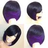 Elegant Short Mix Color Hair Wig With Natural Straight Synthetic Hair For Cosplay