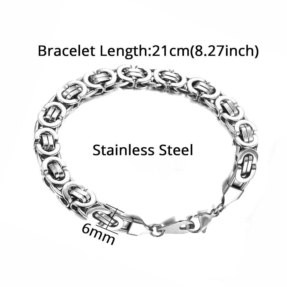 Newest 316L Stainless Steel Bracelet Men Women  6mm Gold Silver Color Male Hand Chain Link Bracelet Hip Hop Jewelry