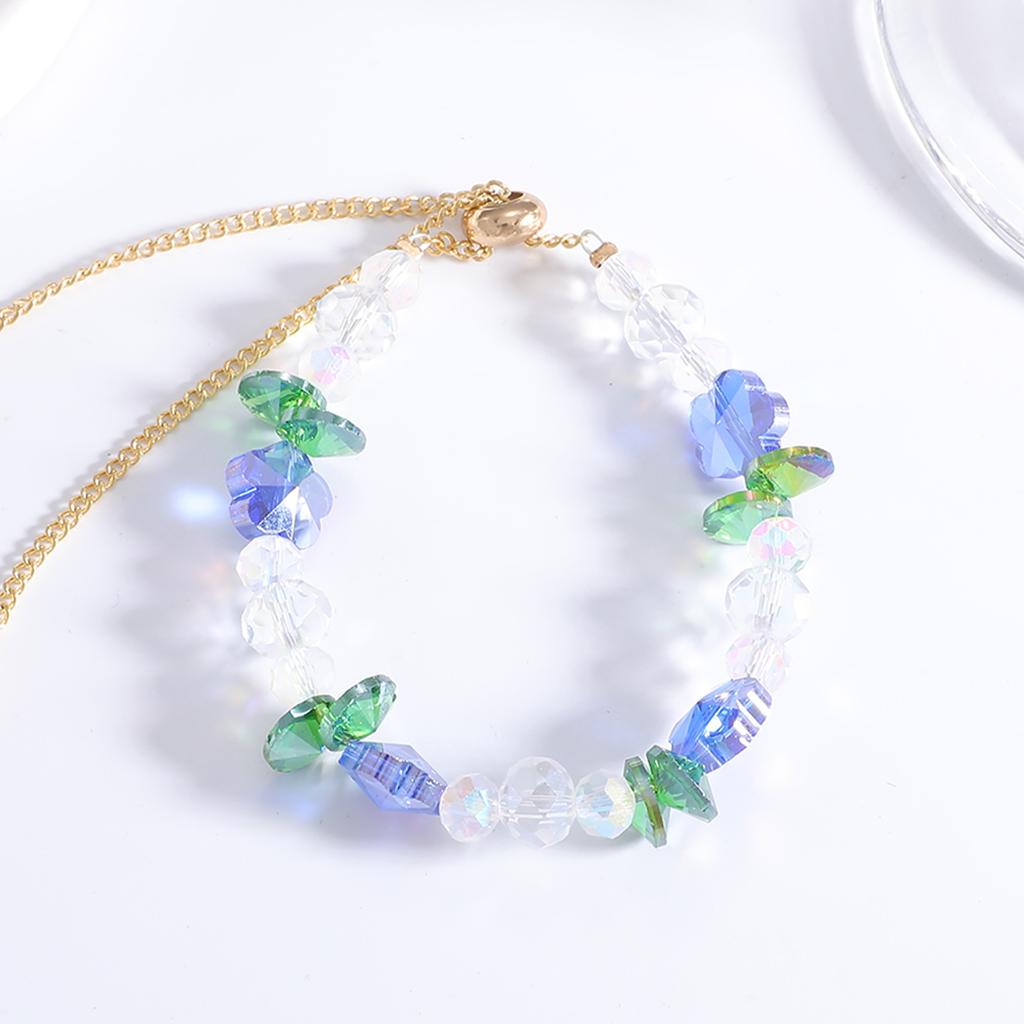 Spring candy bracelet women's light luxury exquisite pull adjustment crystal bracelet Mori design holiday style jewelry