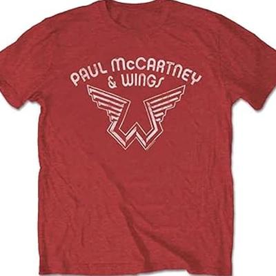 VTG Wings Band Artwork RED T-shirt Short Sleeve All Sizes S To 5Xl 2F71