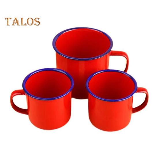 Ceramic Coffee Mug Handmade Tea Cup with Handle Retro Solid Color Water Cup Large Capacity Tumbler Travel Cups for Outdoor Activities