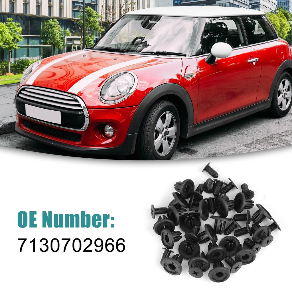 ACROPIX Door Sill Panel Liner Bumper Spoiler Push Rivet Retainer Fastener for BMW Mini Cooper E81 E82 E83 Black 20pcs