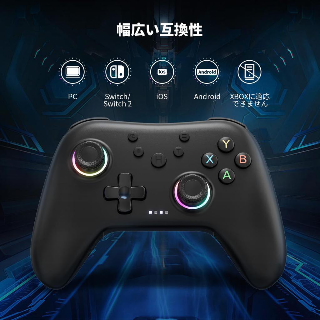 AceGamer Aurora PC Controller, Wireless Controller with 2.4G Receiver, Turbo Fire, Vibration Adjustment, 6-Axis Gyro Sensor, Low Power Warning LED