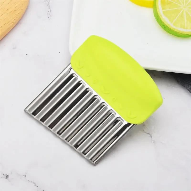 Stainless Steel Potato Slicer, Vegetable Chopper, Veggie Slicer, Durable Kitchen Gadgets Cutter, Wavy French Fries Cutter