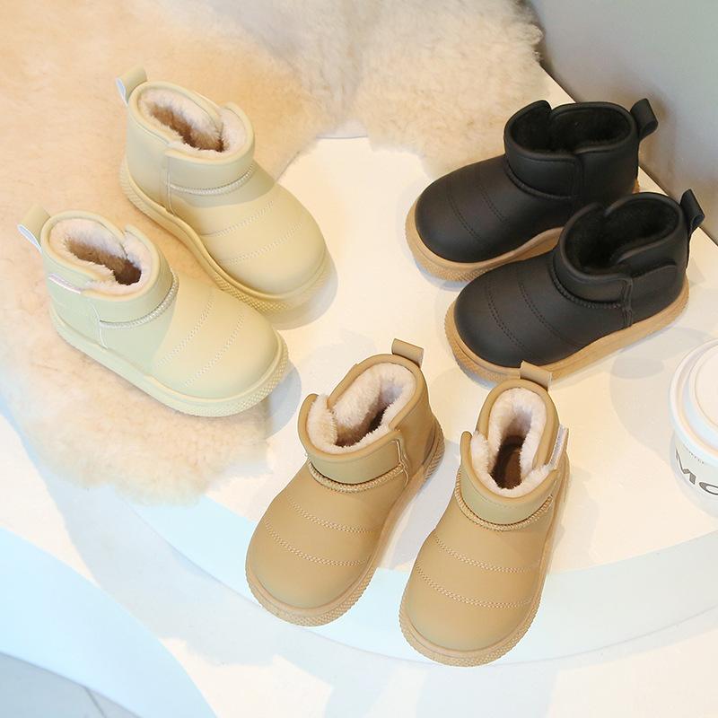 Children's Snow Boots2026New winter short boots for boys, fleece-lined and thickened, cotton boots for girls, warm baby cotton shoes