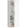 Bookcase, 4-Tier, with Adjustable Shelves, Cabinet and Doors, for Living Room or Study, White