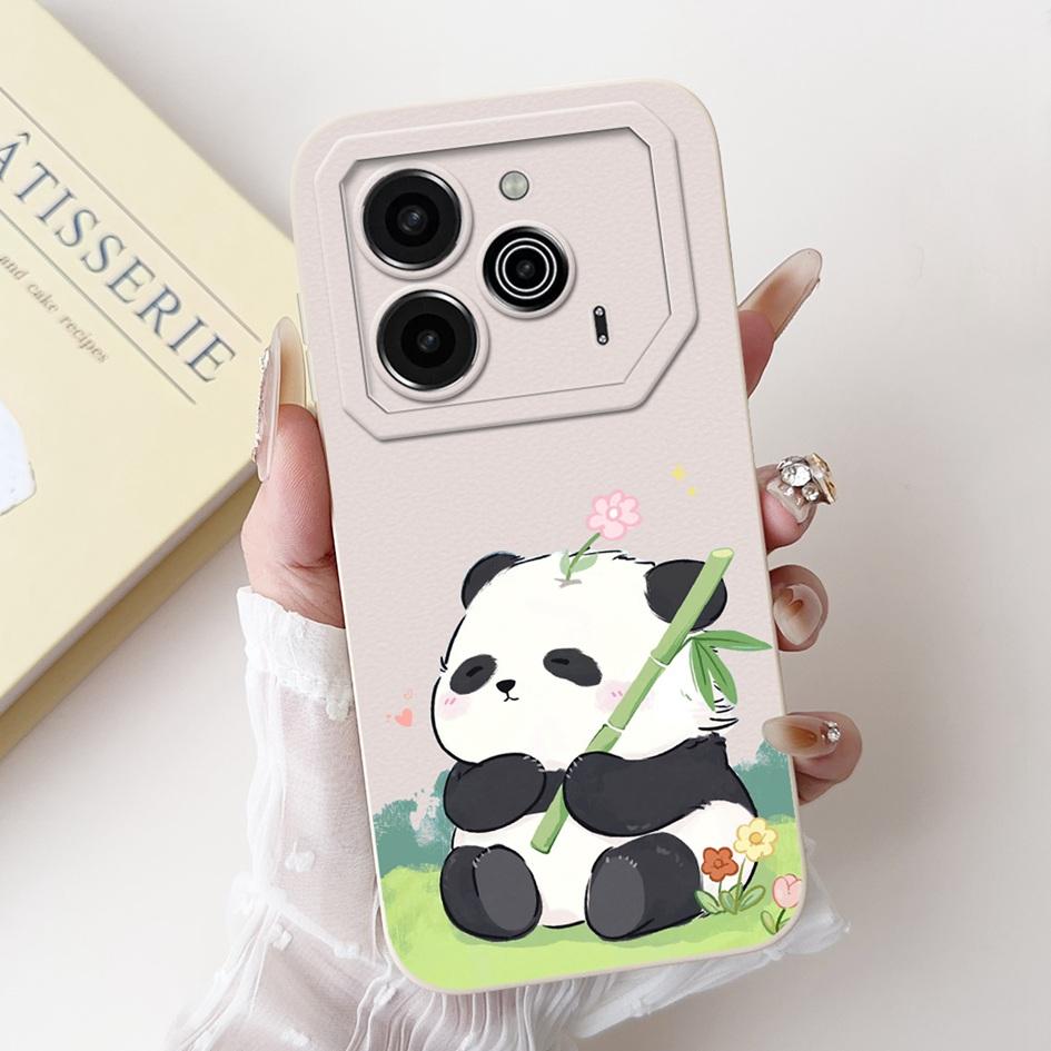 Pova 6 Case For Tecno Pova 6 Pro 5G Silicone Cover Cute Dinosaur Panda Camera Lens Protector Bumper For Tecno Pova6 Pro LI9 Capa
