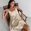 1011 Europäische und amerikanische neue atmungsaktive Baumwoll-Leinen-Träger-Nachthemd-Pyjama Damen Sommer dünne Damen-Loungewear
