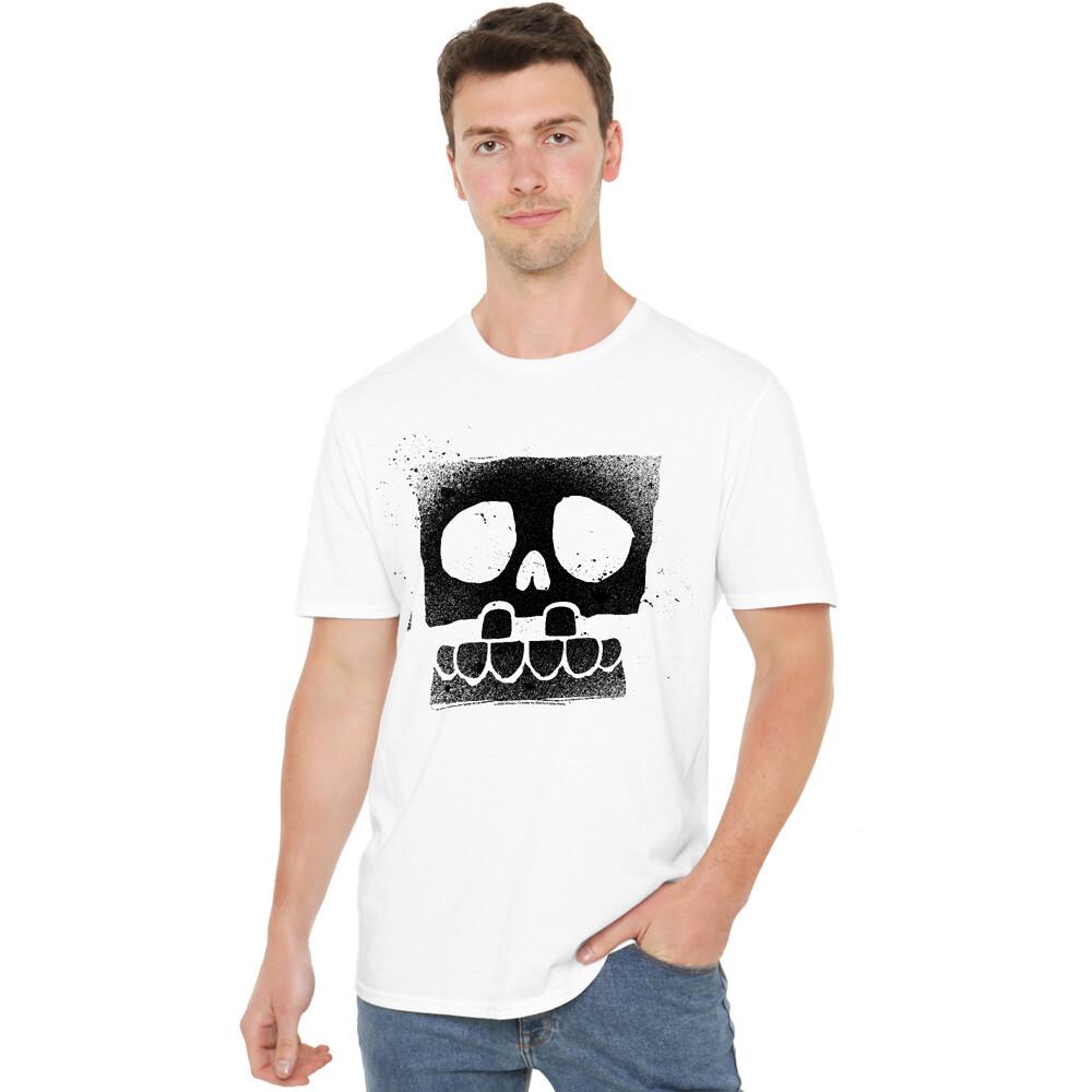 Spongebob Squarepants Spongebob Skull Spray T-Shirt S-2XL White S