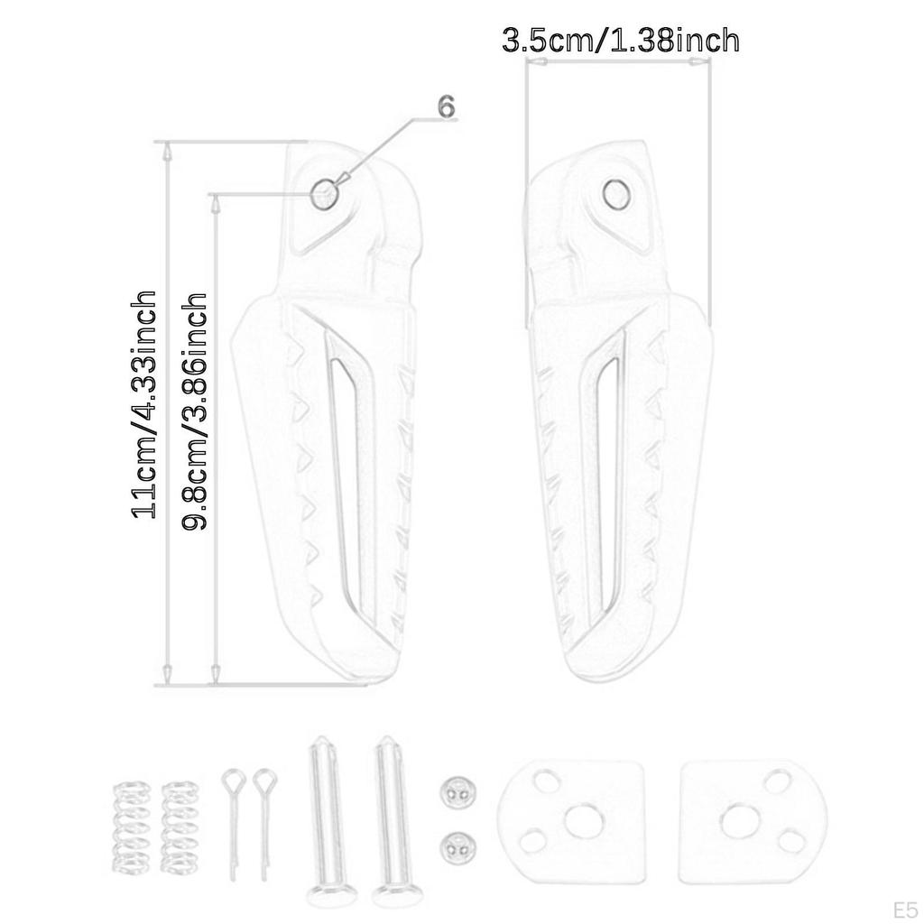2 Pieces Foldable Foot Rest Pedals Folding Footpegs Motorcycle High Strength Pegs for Scooter