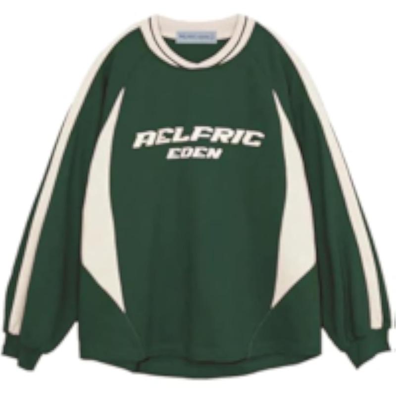 Oversized Crewneck Sweatshirts for Men Vintage Graphic Pullover Loose Fit Streetwear Long Sleeve Top