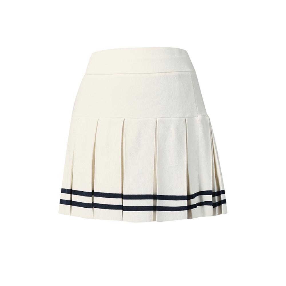 Fila Tennis Fashion Minimalist Classic Retro Sports Pleated Casual Skirt Women Skirts Egrets-White A11W543307FWT