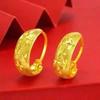Vietnamese-Inspired Gold Star Earrings - Wide-Edged, Fashionable, Light Luxury Jewelry for Women.
