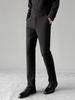2026 Men's Elastic Ice Silk Straight-Leg Casual Pants for Spring & Autumn - Versatile, Thin, Loose Suit Pants for Middle-Aged & Young Adults.