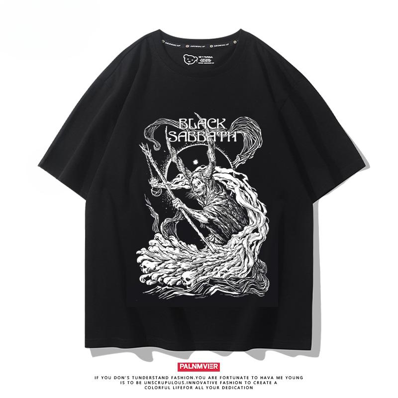 Heavy Metal Rock Band Black Sabbath, Black Sabbath Punk Style Printed Short Sleeved Loose Fitting T-shirt Trend