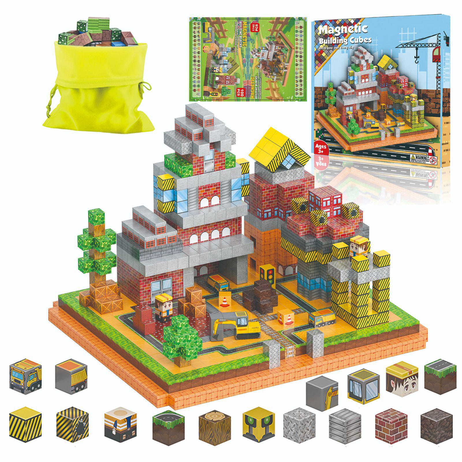 Magnetic Building Blocks Cube Set for Children s Educational Play 2cm Strong Magnet Version 1 + 6
