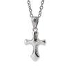 [Aloha Lokahi] Hawaiian Jewelry Necklace, Surgical Stainless Steel, Simple Stainless Steel Cross, 3D Scroll Design, Curb Chain (2mm Stainless Steel
