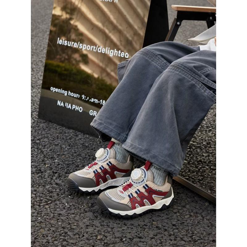 Youth Style Shoes Boys Breathable Mesh Sneakers 2026 Outdoor Hiking Casual Shoes Anti-Slip Rubber Sole Kids Footwear