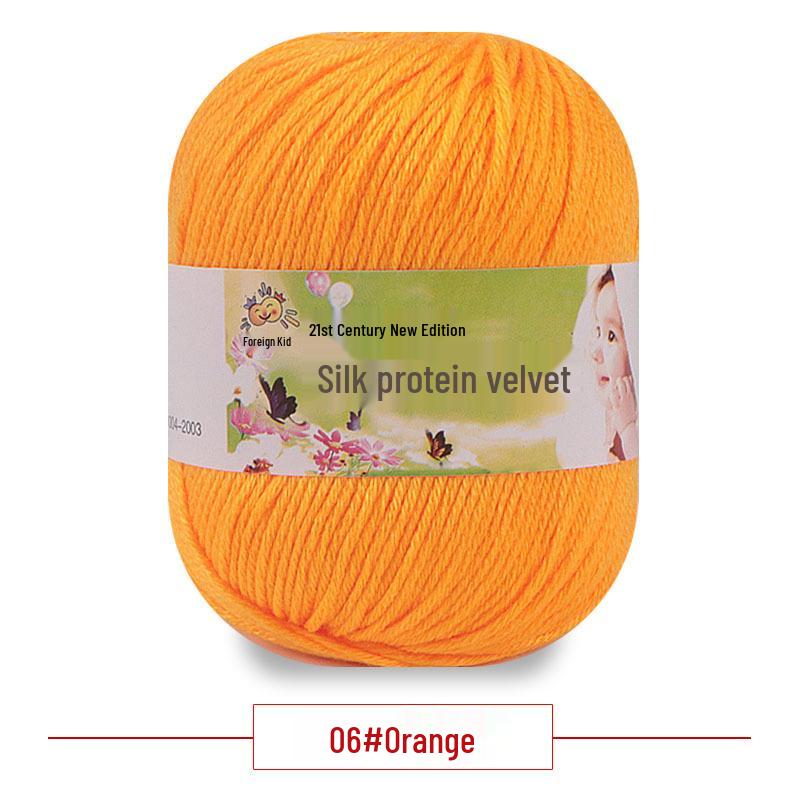 Silk Protein Baby Milk Cotton Yarn for Infant Sweaters, Hats, Shoes, Doll Crochet, and DIY Knitting Projects