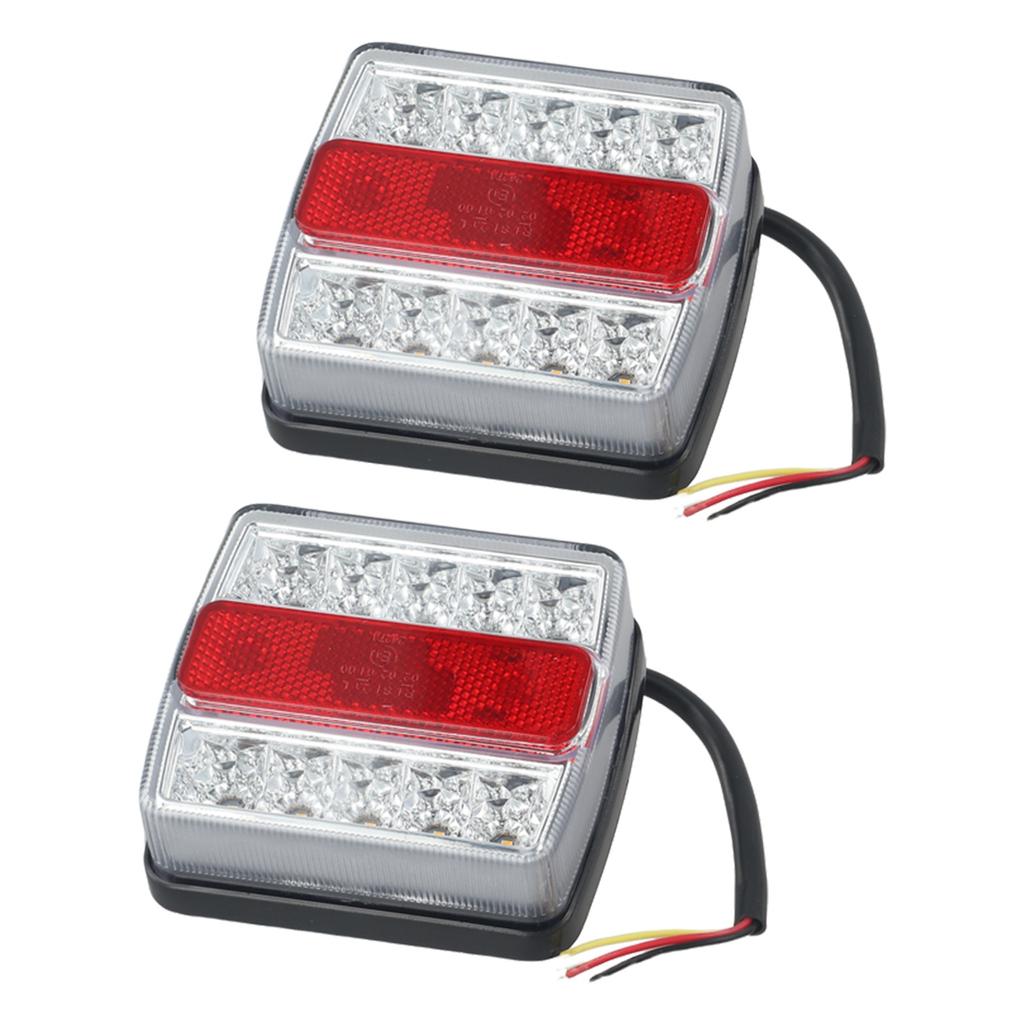 2Pcs 12V Rear 15LED Submersible Trailer Tail Lights Kit Boat Marker Truck Waterproof Turn Signal License Plate Light Rear Refl
