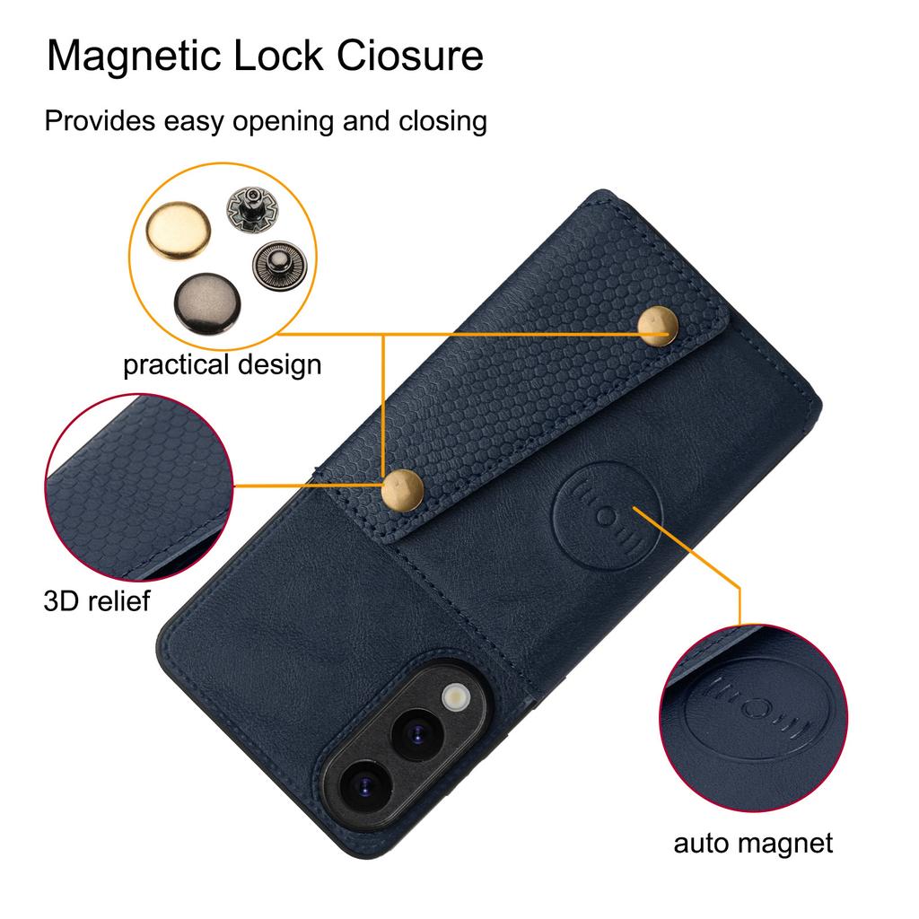 For Samsung Galaxy S25 Edge Case with Card Slots Kickstand Leather+TPU Phone Cover