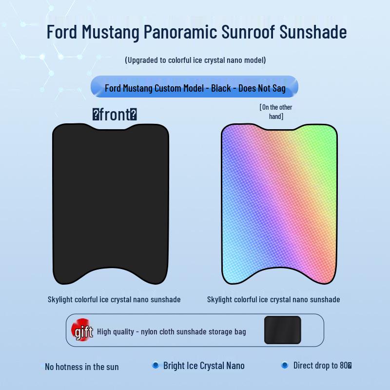 2021 Ford Mustang Mach-E Sunroof Sunshade: Ice Crystal Heat Insulation, UV Protection, Privacy, Opaque