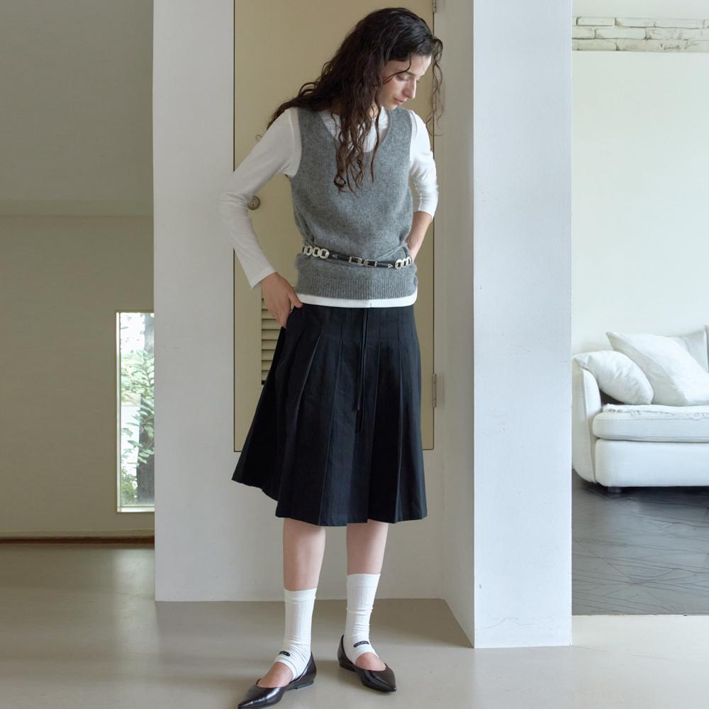 Elssibeui Cozy Mohair Knit Vest_Gray